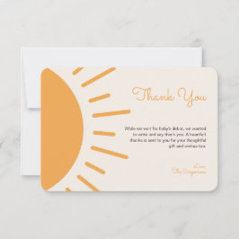 Cartão De Agradecimento Boho Sunshine Chá de fraldas