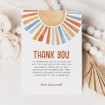 Cartão De Agradecimento Boho Sunshine Gênero Chá de fraldas neutro<br><div class="desc">Bem-vindos ao seu pequeno raio de sol com este Cartões de agradecimentos de Chá de fraldas Neutro de Gênero Sunshine Boho com um adorável brilho solar amarelo,  dourado,  laranja,  azul e pêssego.</div>