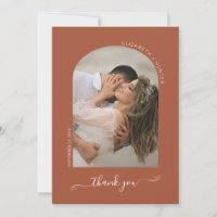 Boho Terracotta Arch Frame Script Foto de Casament