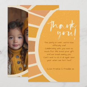 Cartão De Agradecimento Boho Twins Primeira Viagem Em Torno Do Sun Foto 1