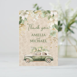 Cartão De Agradecimento Boho Vintage Casamento Botânico Floral