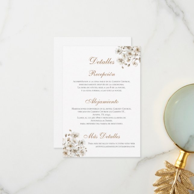 Cartão De Agradecimento Boho Wedding Details in Spain (Frente/Verso In Situ)