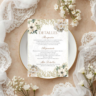 Cartão De Agradecimento Boho Wedding Details in Spanish