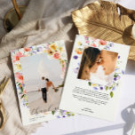 Cartão De Agradecimento Boho Wildflower | Foto De Casamento<br><div class="desc">Elegante e simples obrigado de casamento, sua placa modelo de dois lados com um belo roteiro de espírito livre "obrigado você" que pode ser mudado para qualquer cor. Lindas flores silvestres moles enquadram sua foto de quadro de cheio com fotos adicionais e personalização no verso. Olá, verão! Faça o seu...</div>