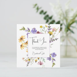 Cartão De Agradecimento Boho Wildflower Garden Wedding