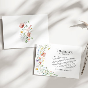 Cartão De Agradecimento Boho Wildflower Meadow Wedding