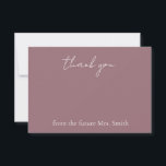 Cartão De Agradecimento Boho Wildflower Thank You Card<br><div class="desc">Elegant, understated, and effortlessly chic — this bridal shower thank you card lets the bride express her gratitude in style. A rich dusty rose background is paired with delicate white calligraphy script and a soft wildflower watercolor accent on the inside, creating a two-sided design that feels both luxurious and personal....</div>