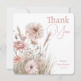 Cartão De Agradecimento Boho Wildflower Thank You Card