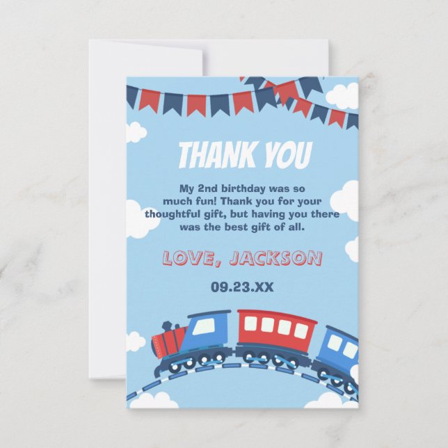 Cartão De Agradecimento Bois Treinam Chugga Duas Bandeiras Azul Branco Ani (Frente)