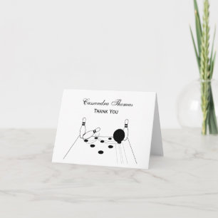 Cartão De Agradecimento Bola de boliche desportiva e alfinetes