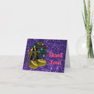 Cartão De Agradecimento Bola de Espelho do Partido Disco - Obrigado Cartõe