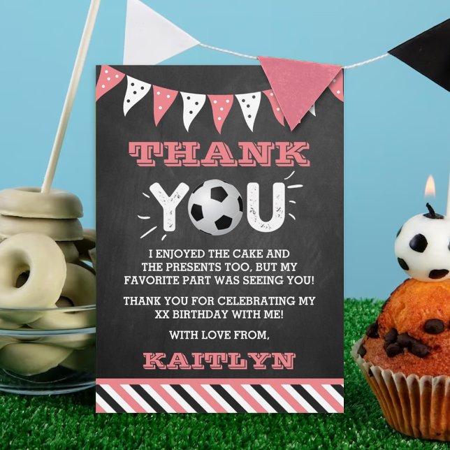 Cartão De Agradecimento Bola de Futebol Qualquer Idade Aniversário (Criador carregado)