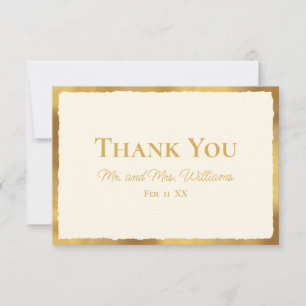 Cartão De Agradecimento Bold Elegance Luxe Dourado Edge Ecru Wedding