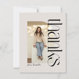 Cartão De Agradecimento Bold moderno, graduação em fotografia