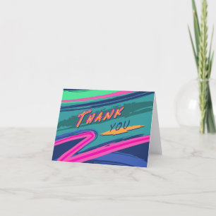 Cartão De Agradecimento Bold Nineties Folded Thank You Card