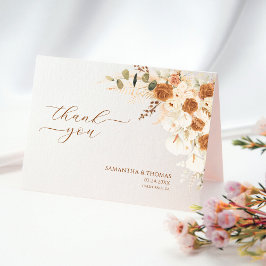 Cartão De Agradecimento Bold Terracotta Rosa Calla Lily Casamento Obrigado