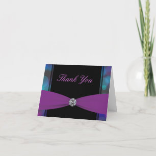 Cartão De Agradecimento Bolhas Rosa Quente Preta Púrpura Rosa Quente Rosa 