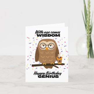 Cartão De Agradecimento Bolinha de Café Genius Wisdom