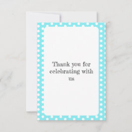 Cartão De Agradecimento Bolinhas Azuis E Brancas 50º Aniversário