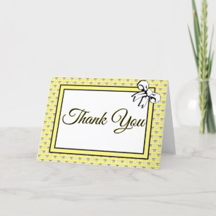 Cartão De Agradecimento Bolinhas e Arcos chás de panela Amarelo