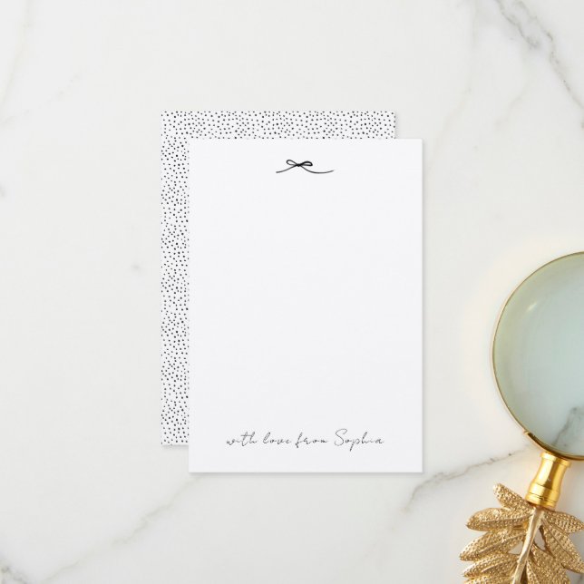 Cartão De Agradecimento Bolinhas Na moda Russo Elegante Elegante moderna d (Frente/Verso In Situ)