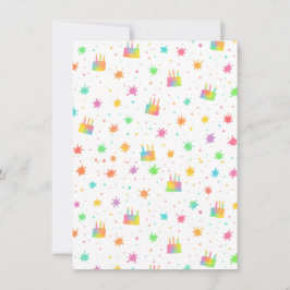 Cartão De Agradecimento Bolo de Aniversário Aquarela Arco-íris Tinta Color