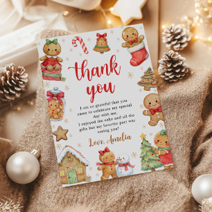 Cartão De Agradecimento Bolo de Aniversário com Biscoitos de Natal