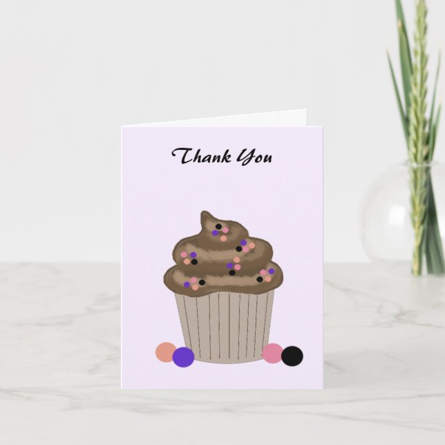 Cartão De Agradecimento Bolo de Chocolate Obrigado (Frente)