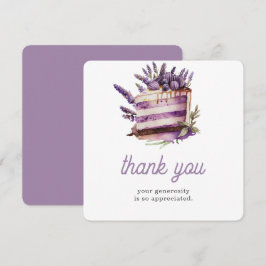 Cartão De Agradecimento Bolo de Lavanda Birthday Brunthday