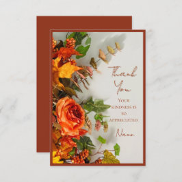 Cartão De Agradecimento Bolsa de Natal de Ação de Graças Florals