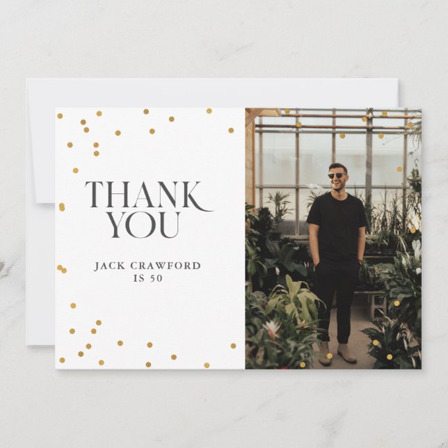 Cartão De Agradecimento Bolsa mensageifesta de aniversario elegante modern (Frente)