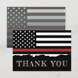 Cartão De Agradecimento Bombeiro Thin Red Fire Resgate