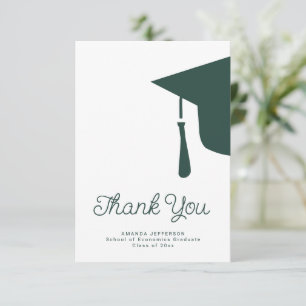 Cartão De Agradecimento Boné de formatura de script simples personalizado
