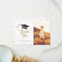 Boné de formatura Tassel Gold Foil Obrigado Foto