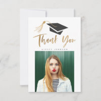 Boné de formatura Tassel Obrigado Foto Gold Foil