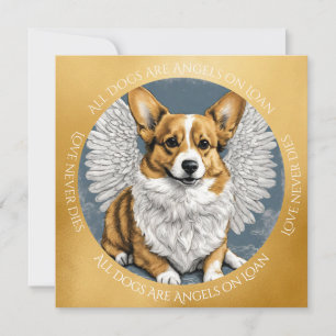 Cartão De Agradecimento Bonita e Dourada Simpatia por Anjo Corgi