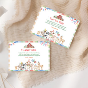 Cartão De Agradecimento Bonita Fazenda Barnyard Aniversário Obrigado