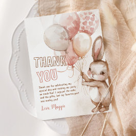 Cartão De Agradecimento Bonita Festa de aniversário de Garota Coelhinha