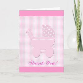 Cartão De Agradecimento Bonito Bebê Rosa