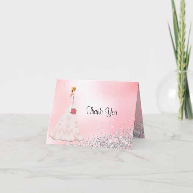 Cartão De Agradecimento Bonito Bridesmaid Obrigado (Frente)