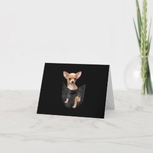 Cartão De Agradecimento Bonito Chihuahua No Seu Bolso De Natal