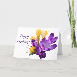 Cartão De Agradecimento Bonito croco amarelo roxo Feliz Farinha de anivers
