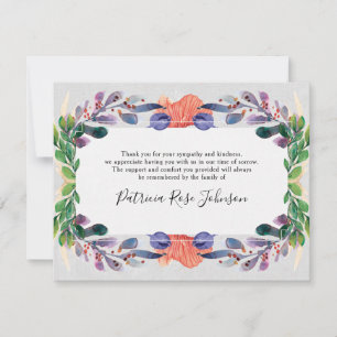 Cartão De Agradecimento Bonito Floral Funeral Memorial Obrigado
