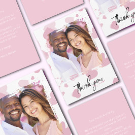 Cartão De Agradecimento Bonito fotografia rosa do coração