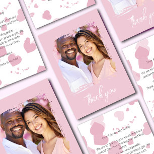 Cartão De Agradecimento Bonito fotografia rosa do coração