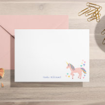 Bonito Pastel Rainbow Unicorn Kids Personal Note