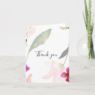 Cartão De Agradecimento Bonito Rosa Floral Obrigado