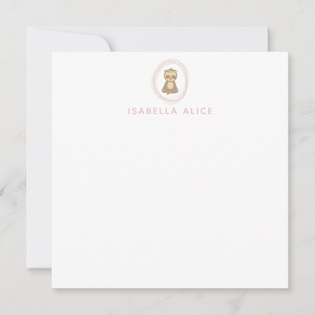 Cartão De Agradecimento Bonito Rosa Zen Yoga Lotus Art Personalizado (Frente)