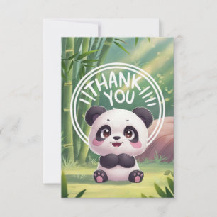 Cartão De Agradecimento Bonito Whimsical Panda