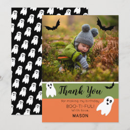 Cartão De Agradecimento Boo Halloween Aniversário Foto Fantasma